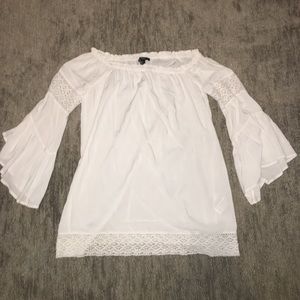 Off the shoulder linen dress